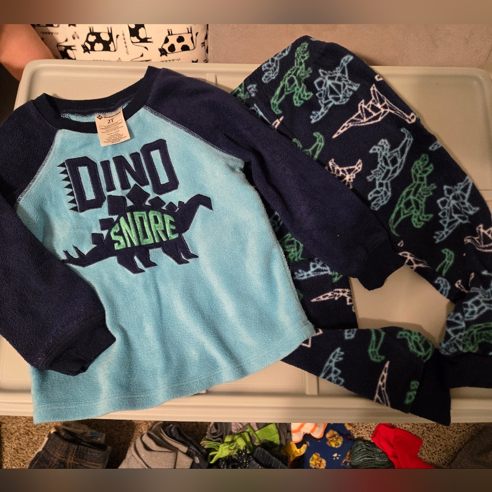 Members Mark Blue Dinosaur Fleece Pajama Set